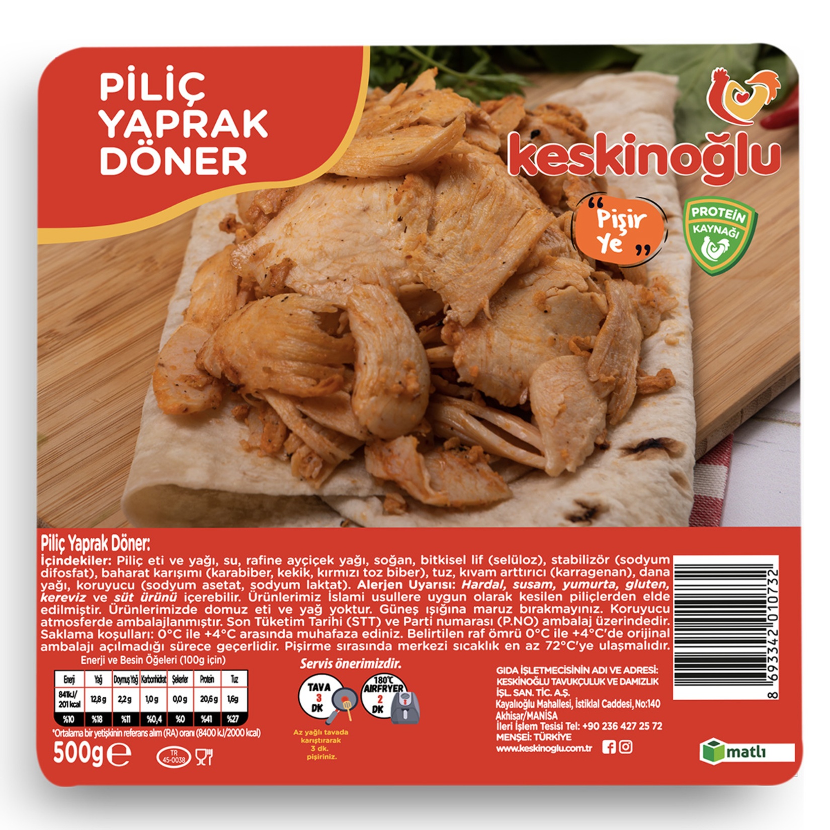 Keskinoğlu Piliç Döner 500 Gr