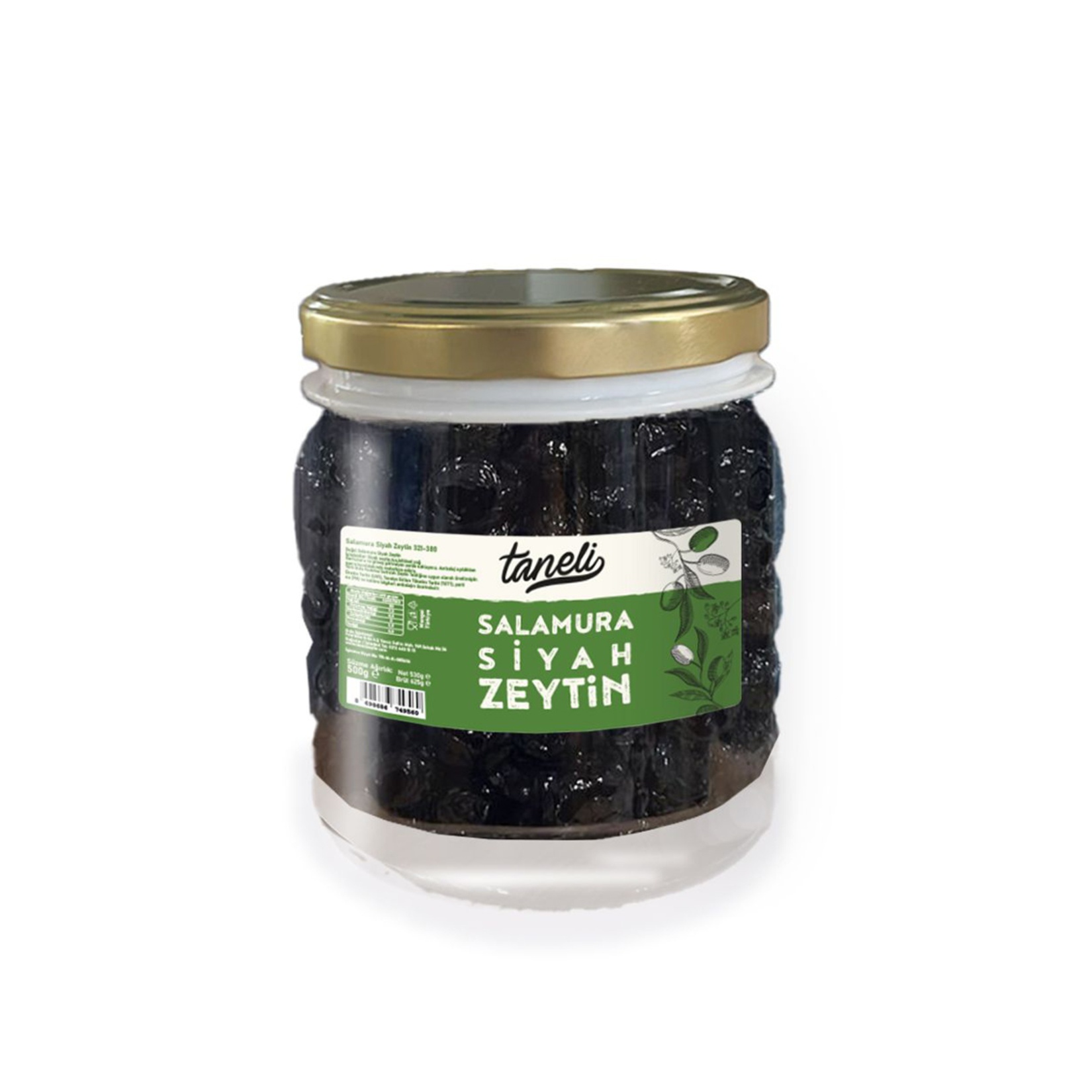 Taneli Salamura Siyah Zeytin 321-380 530 Gr