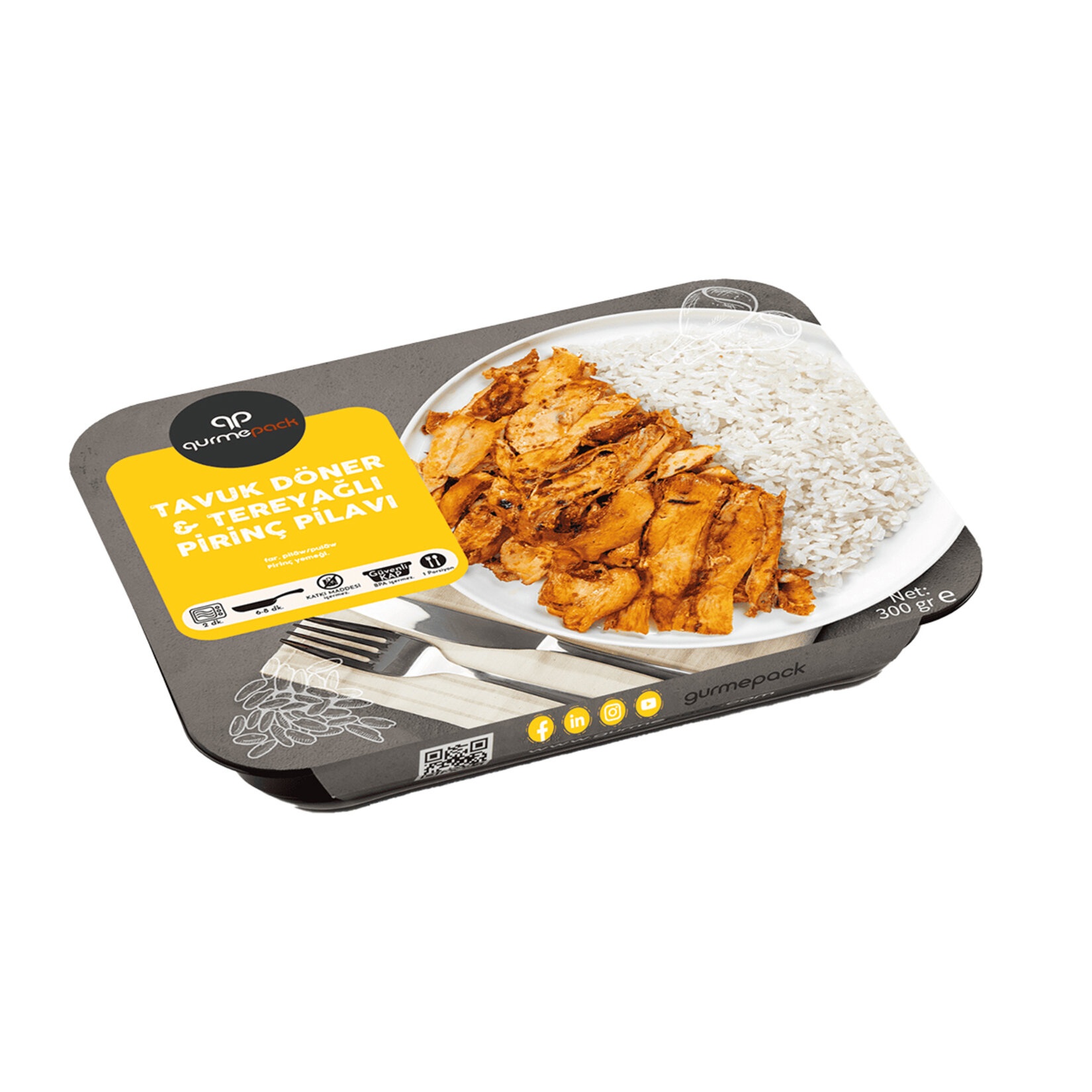 Gurmepack Tavuk Döner & Tereyağlı Pirinç Pilavı 300 Gr