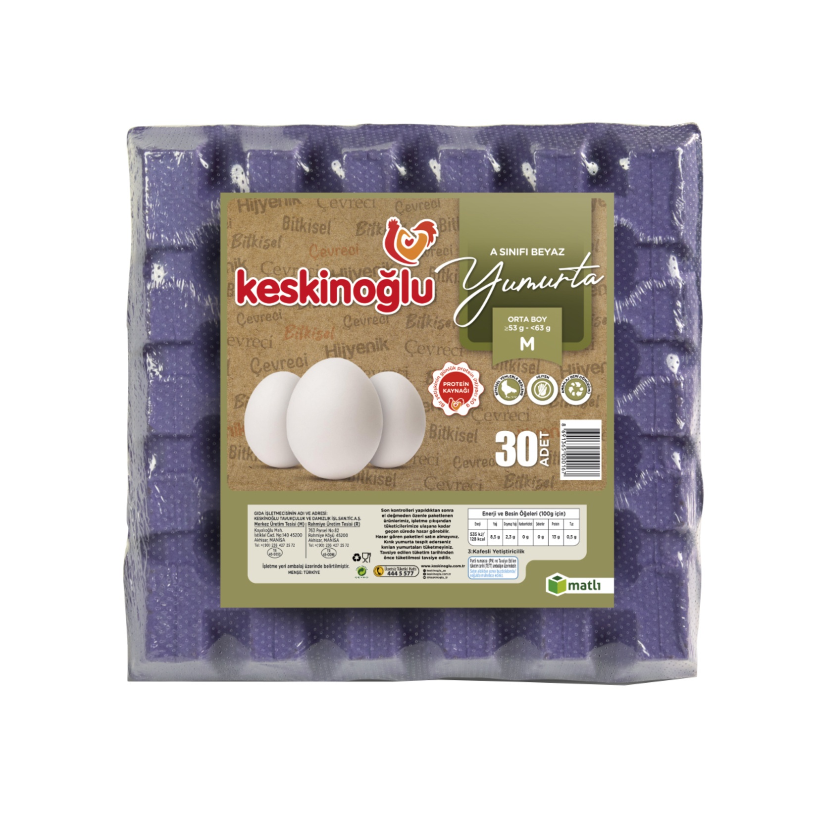 Keskinoğlu Yumurta 53-62 Gr 30 Adet