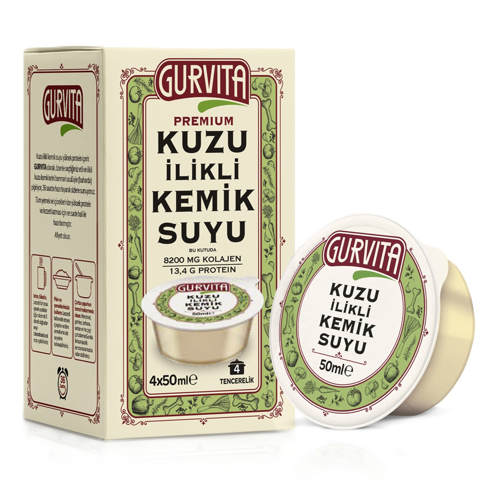 Gurvita Kuzu İlikli Kemik Suyu 4x50 Ml