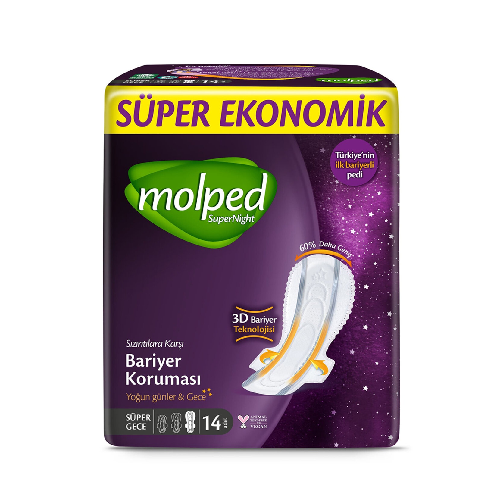 Molped Supernight Süper Gece Ped 14 Adet