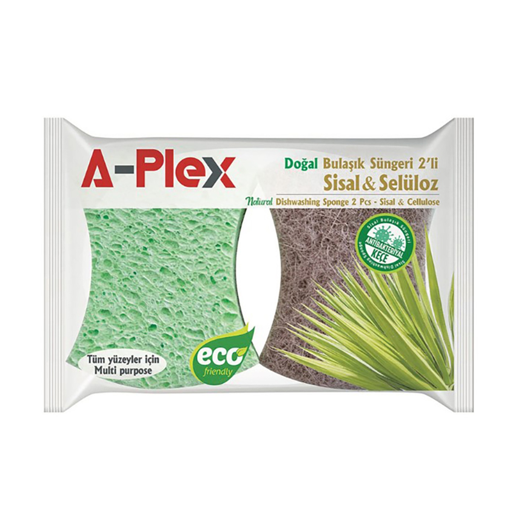 A-Plex Sisal Selüloz Bulaşık Süngeri 2 Adet