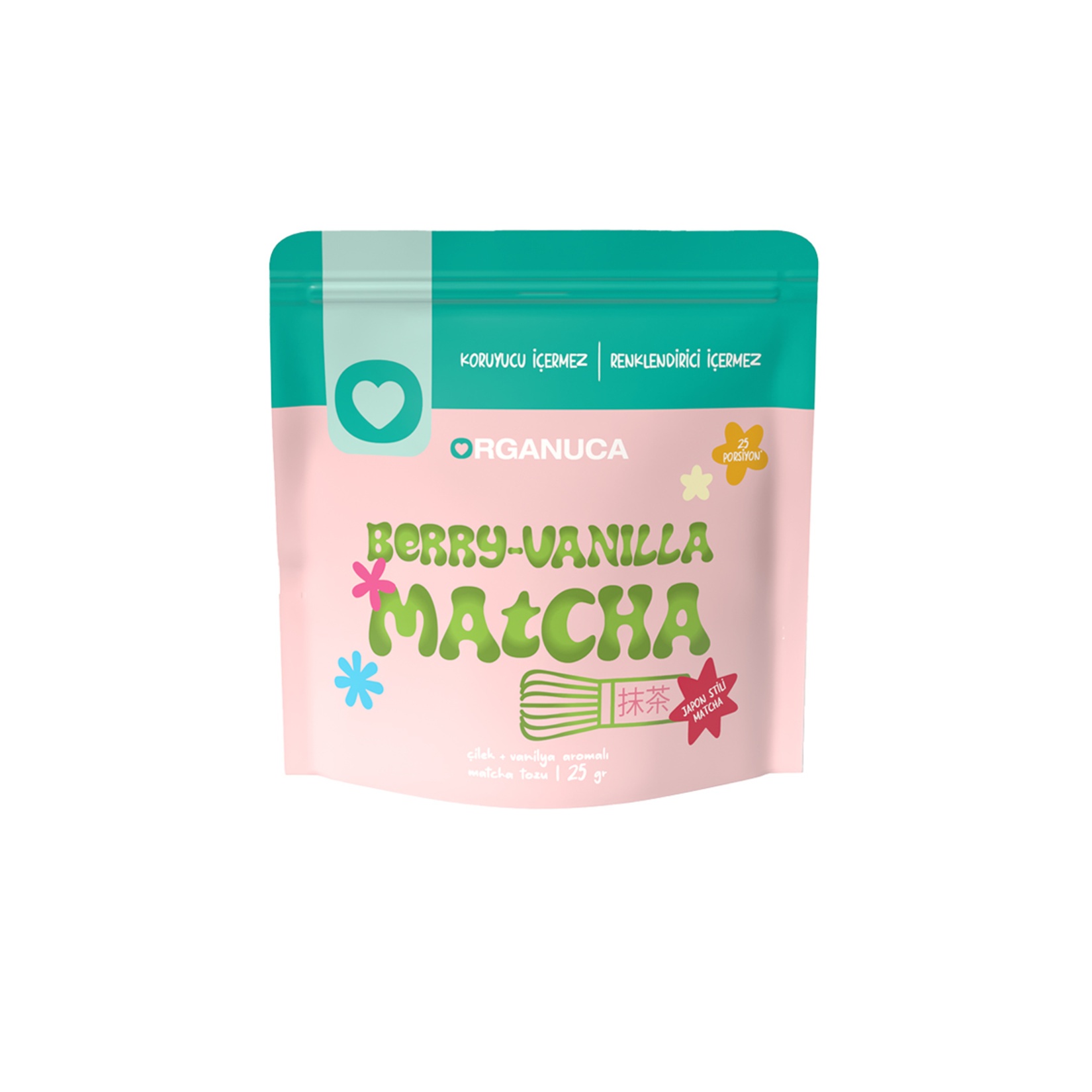 Organuca Çilek Vanilya Aromalı Matcha Tozu 25 Gr