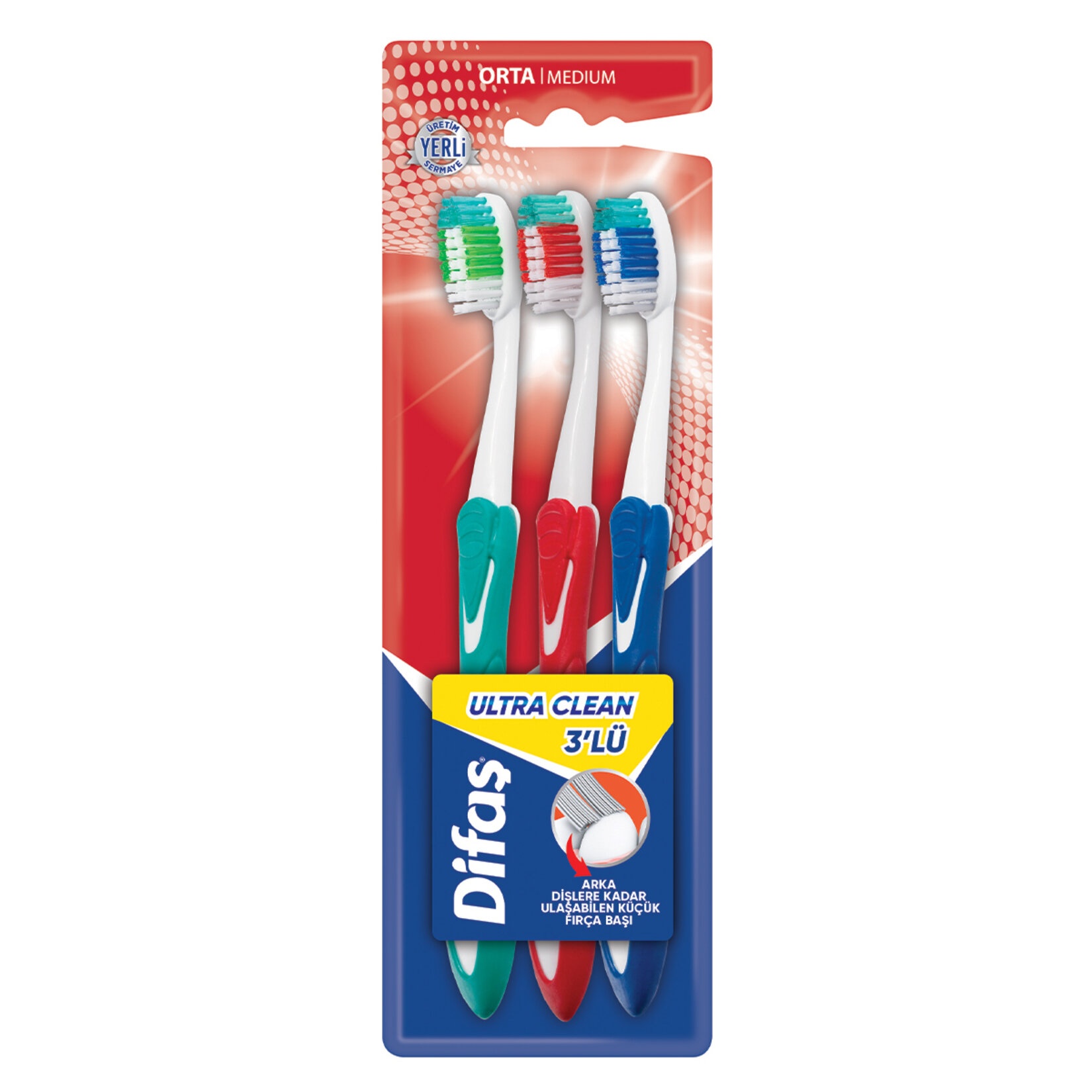 Difaş Ultra Clean Diş Fırçası 3'lü
