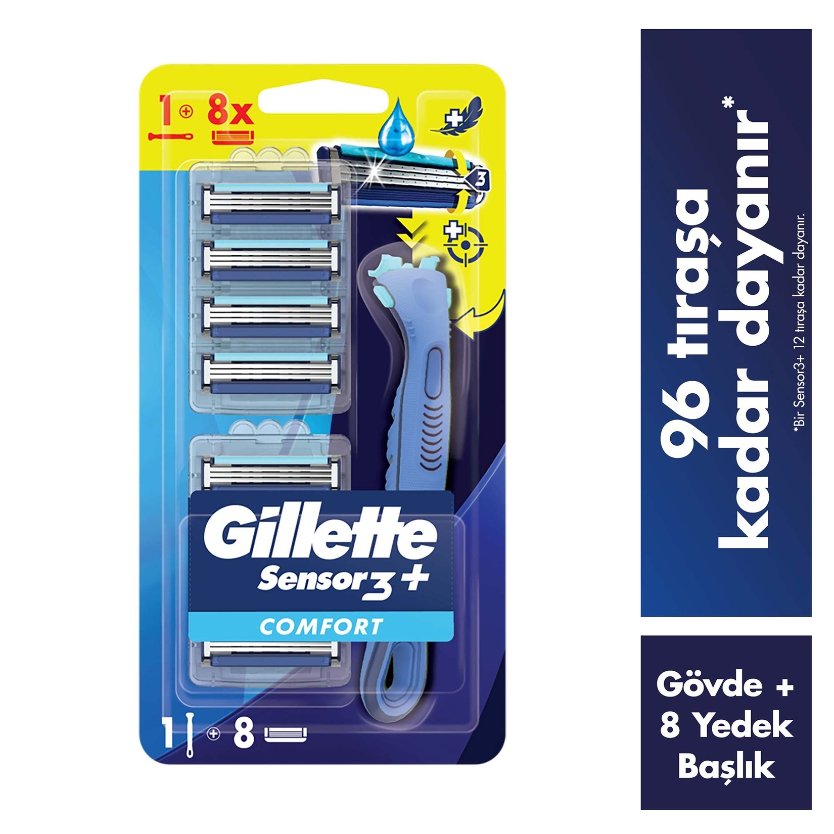 Gillette Sensor3 Plus Comfort 8 Adet