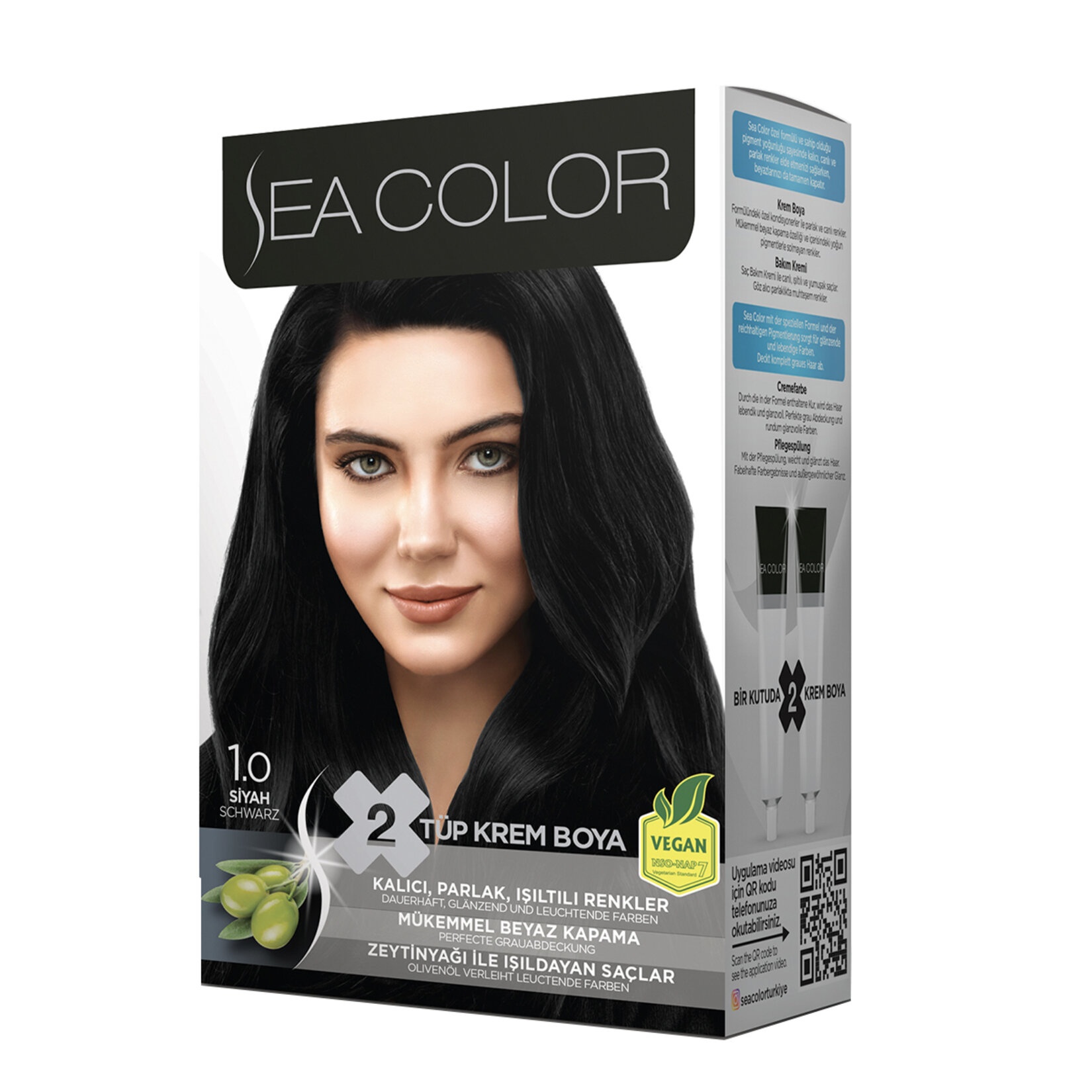 Sea Color Saç Boyası Seti 1.0 Siyah 1 Adet