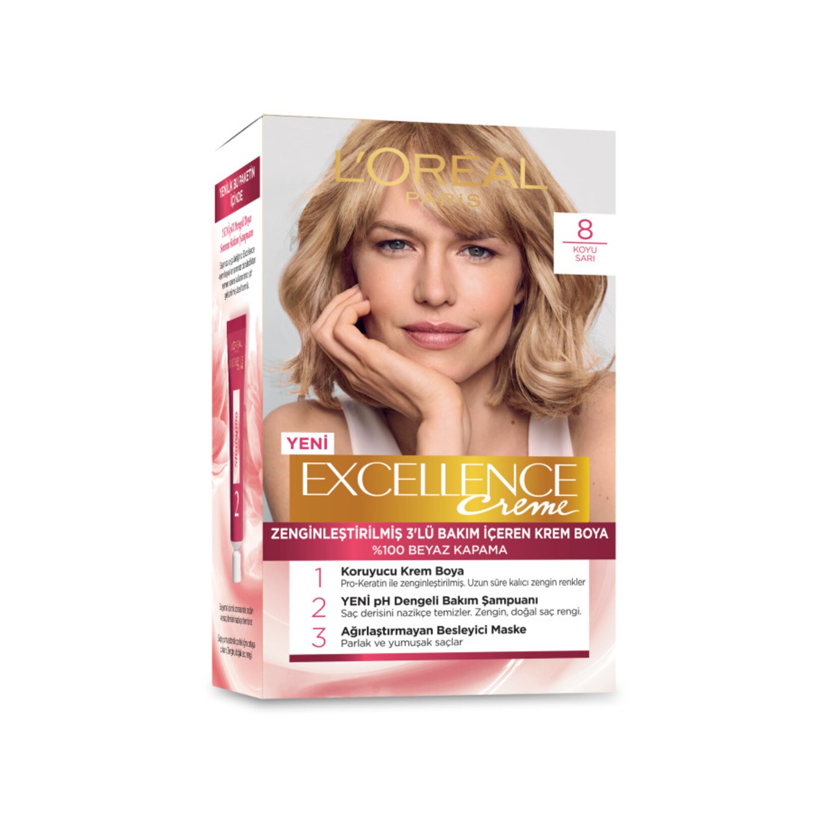 L'Oréal Paris Excellence Creme 8 Koyu Sarı Saç Boyası 1 Adet
