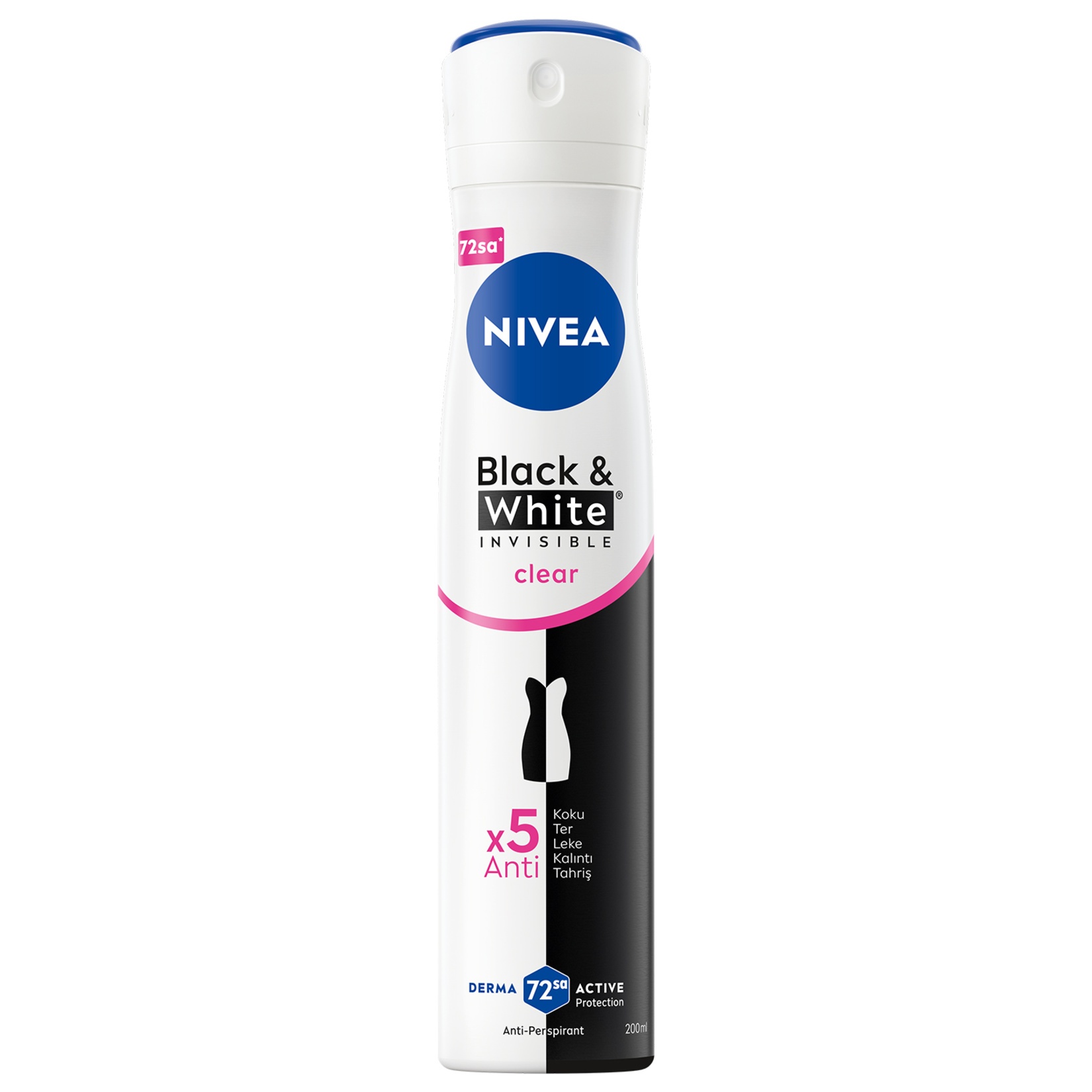 Nivea Black & White Invisible Clear Kadın Sprey Deodorant 200 Ml