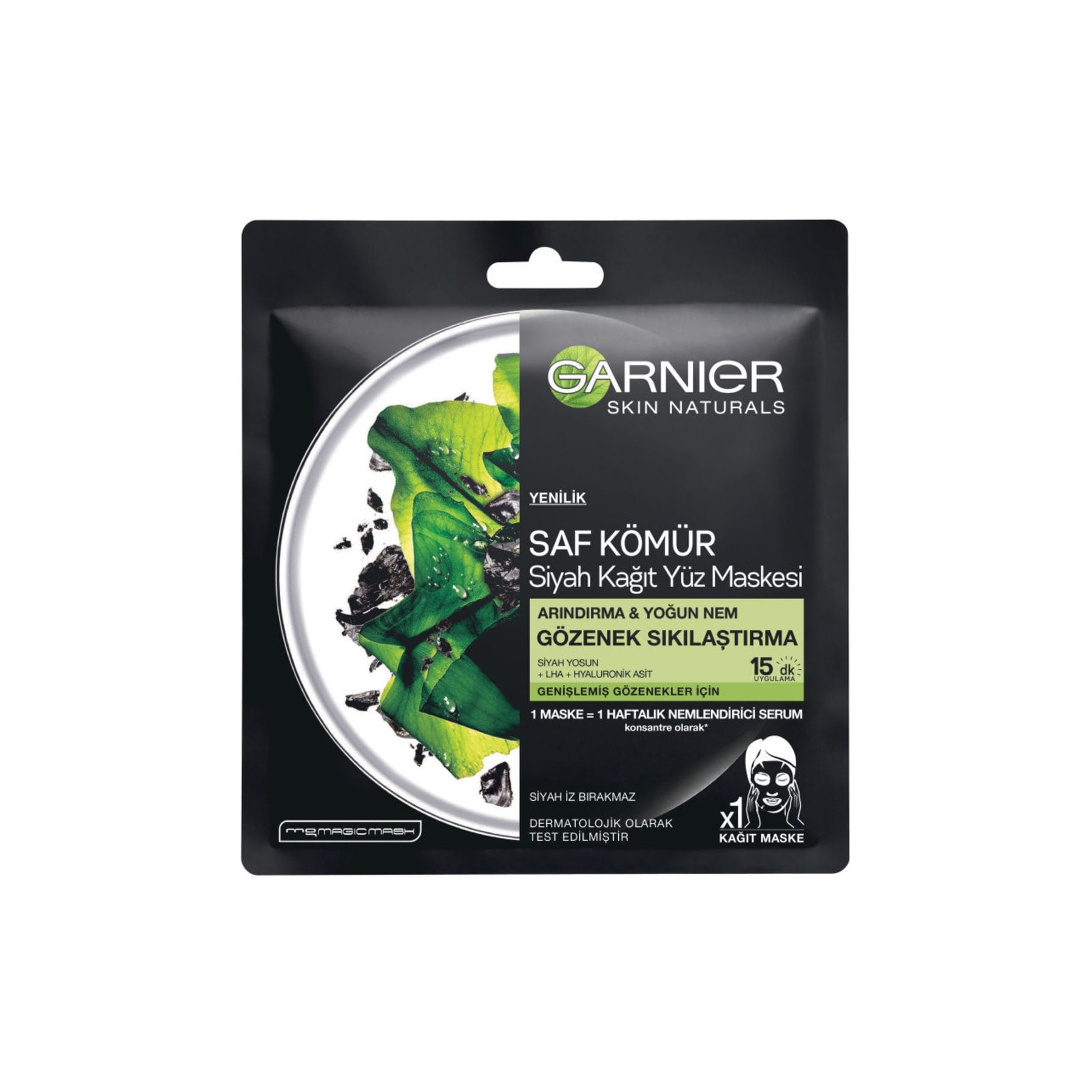 Garnier Saf Kömür Gözenek Sıkılaştırıcı Kağıt Maske 28 Gr