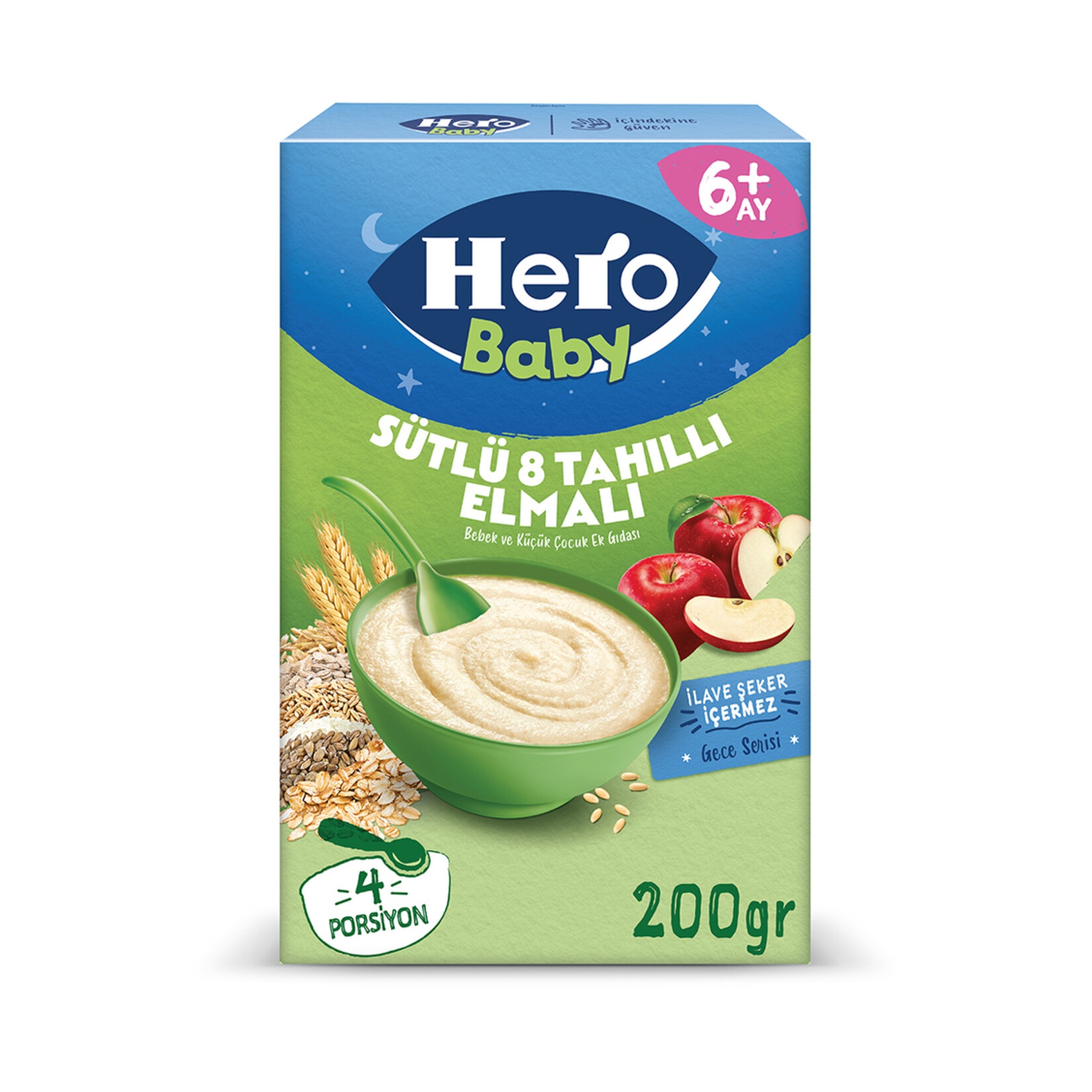 Hero Baby Sütlü 8 Tahıllı Elmalı 200 Gr