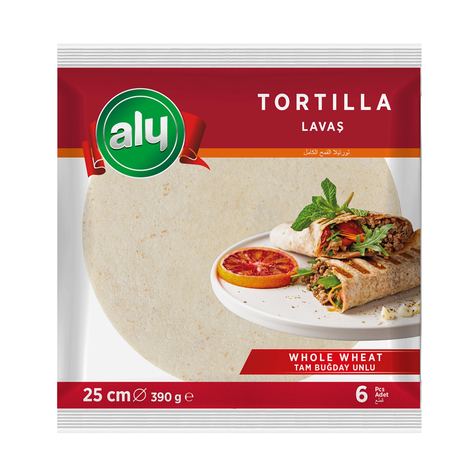 Aly Tortilla Lavaş Tam Buğdaylı 25 Cm 6lı 390 Gr