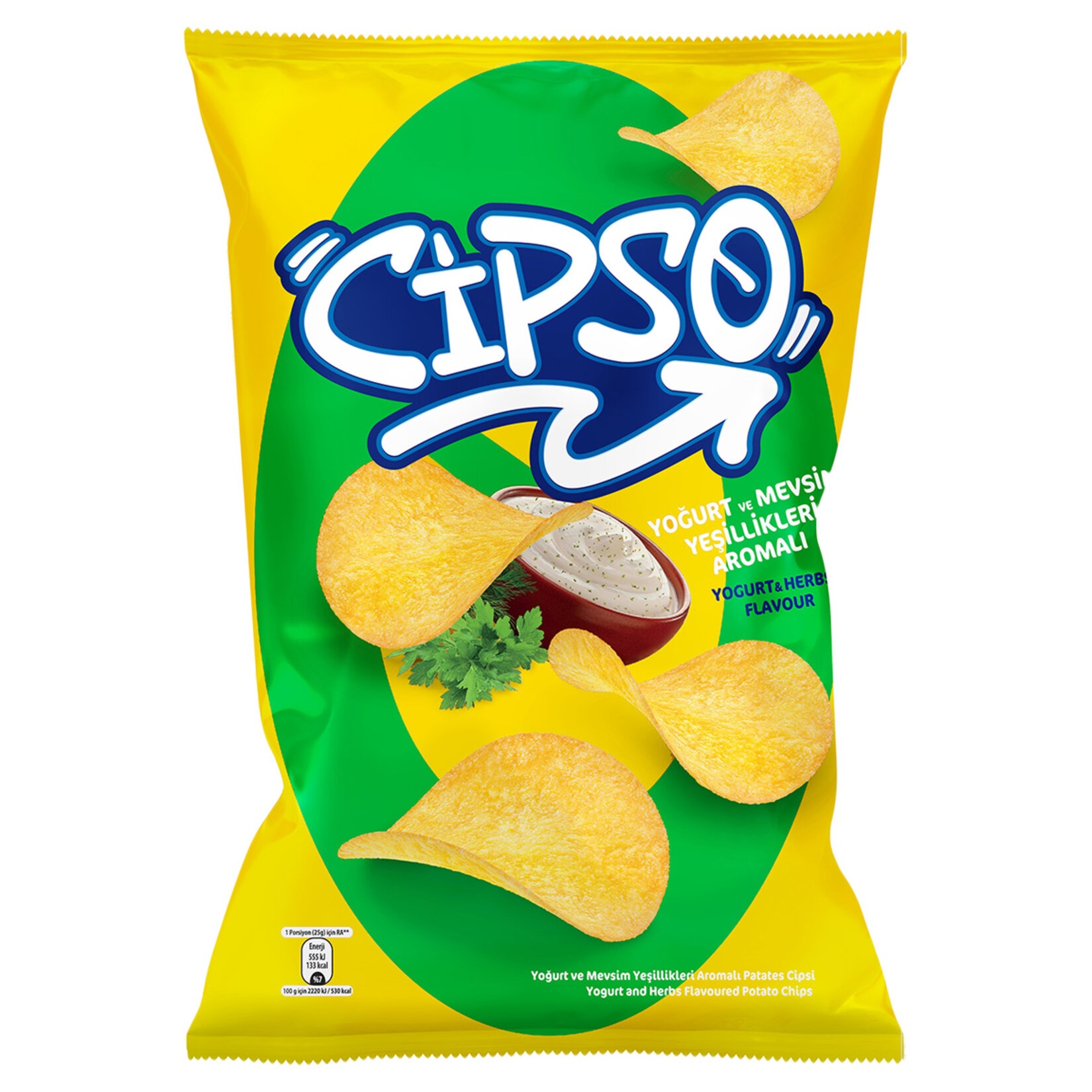 Cipso Yoğurt & Mevsim Yeşillikli Aromalı Patates Cipsi 125 Gr