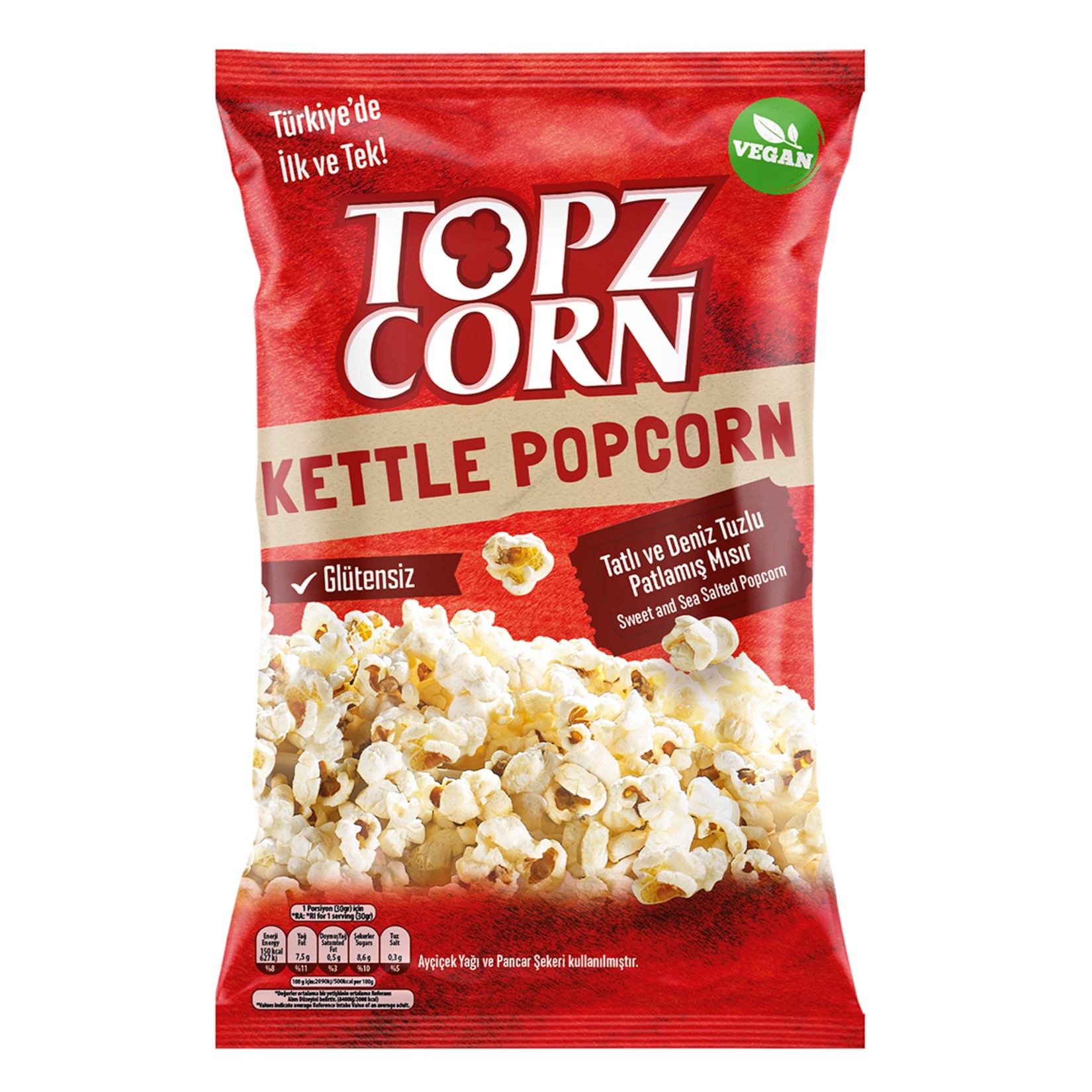 Topzcorn Tatlı Tuzlu Glutensiz Kettle Popcorn 160 Gr