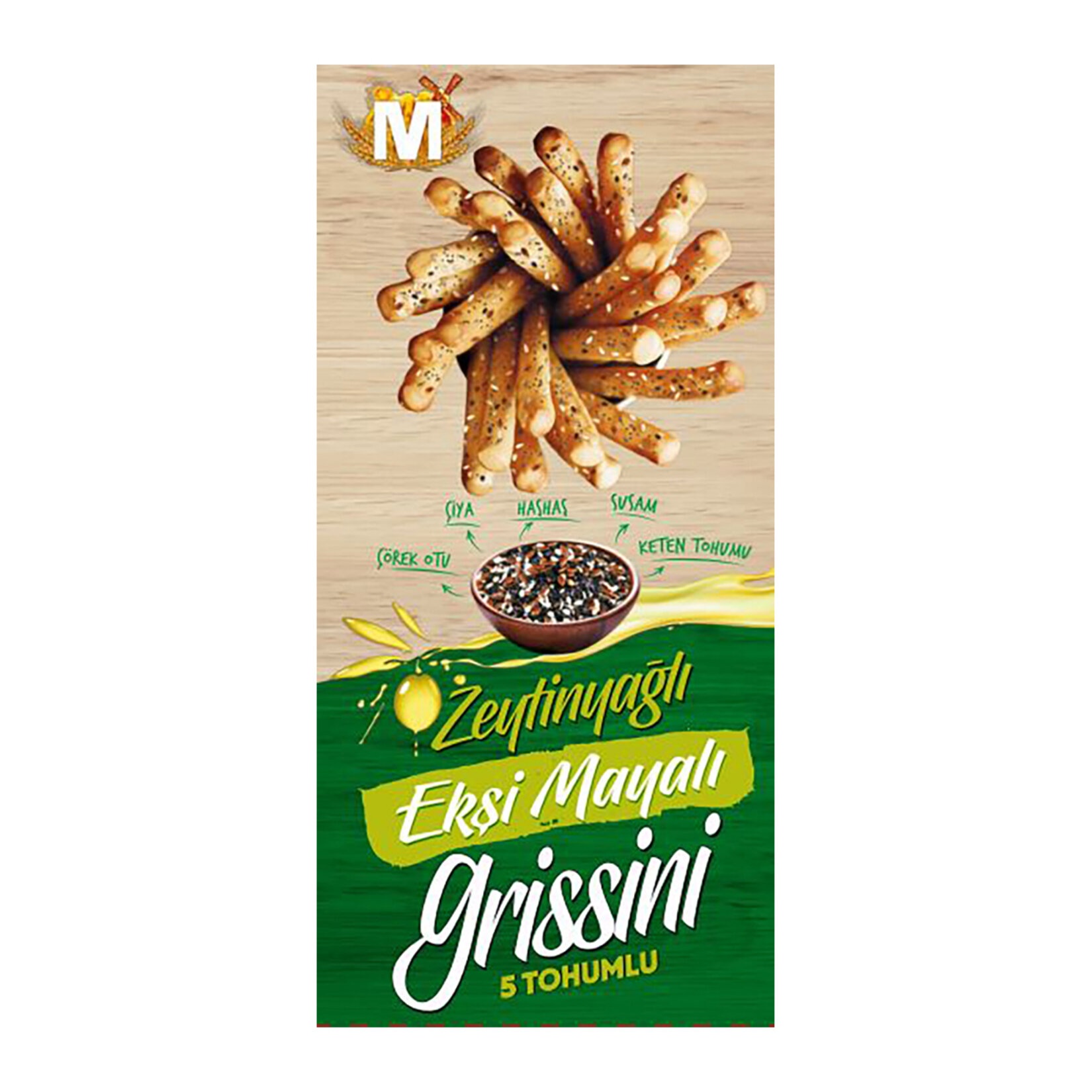 Migros Zeytinyağlı Ekşi Mayalı 5 Tohumlu Grissini 125 Gr