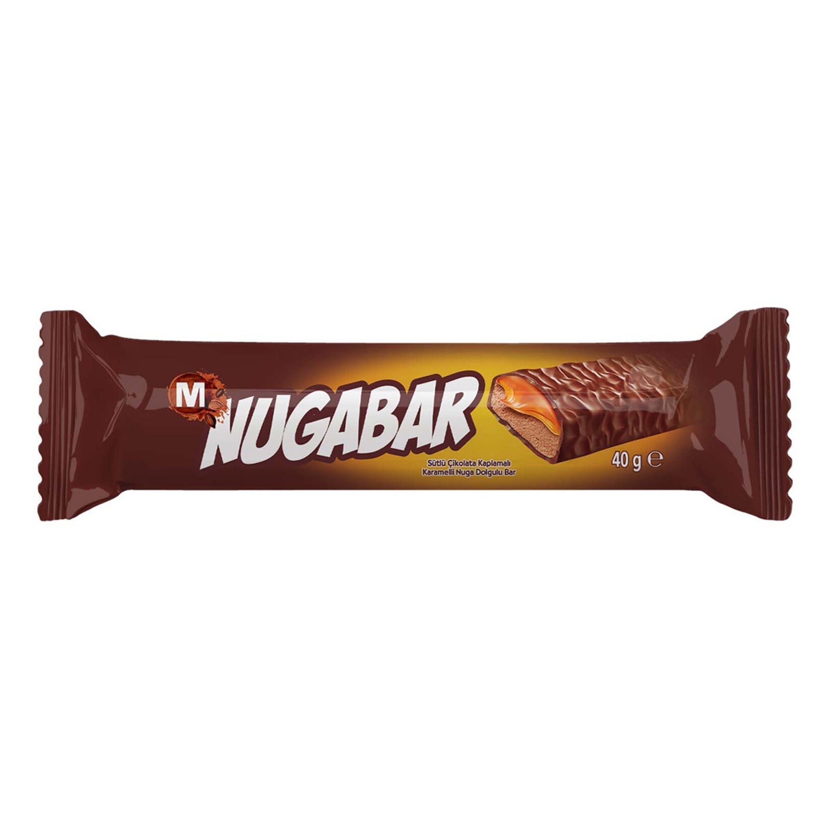 Migros Sütlü Çikolata Kaplamalı Karamelli Nuga Dolgulu Bar 40 Gr