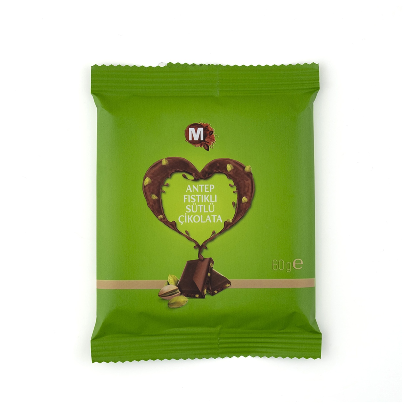 Migros Antep Fıstıklı Sütlü Tablet Çikolata 60 Gr