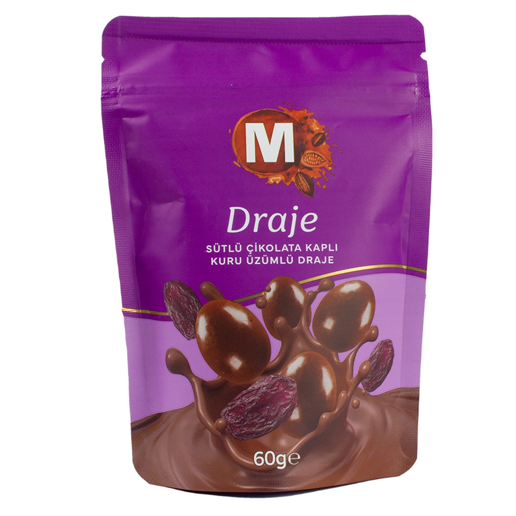Migros Sütlü Çikolata Kaplı Kuru Üzümlü Draje 60 Gr