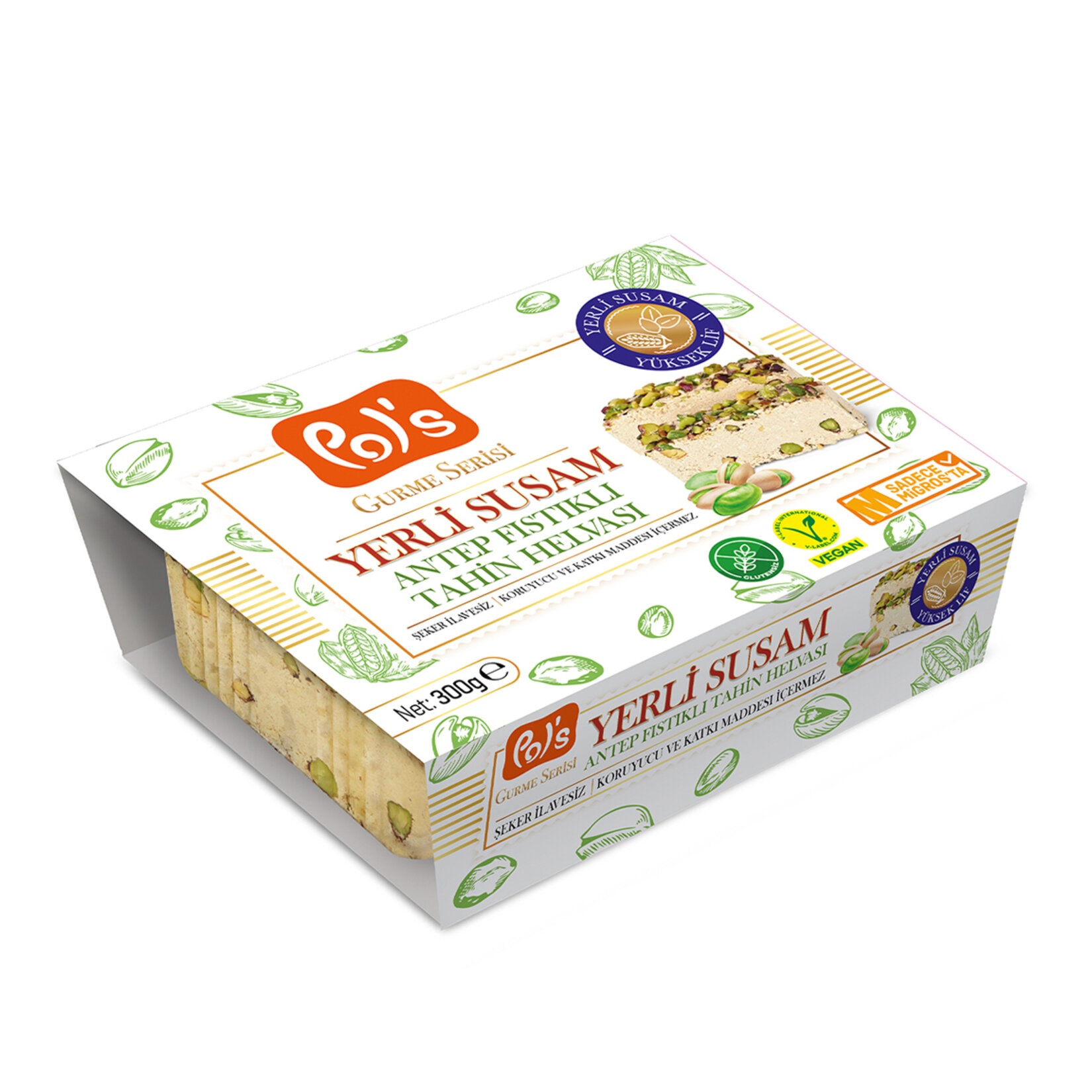 Pol's Gurme Antep Fıstıklı Tahin Helvası 300 Gr