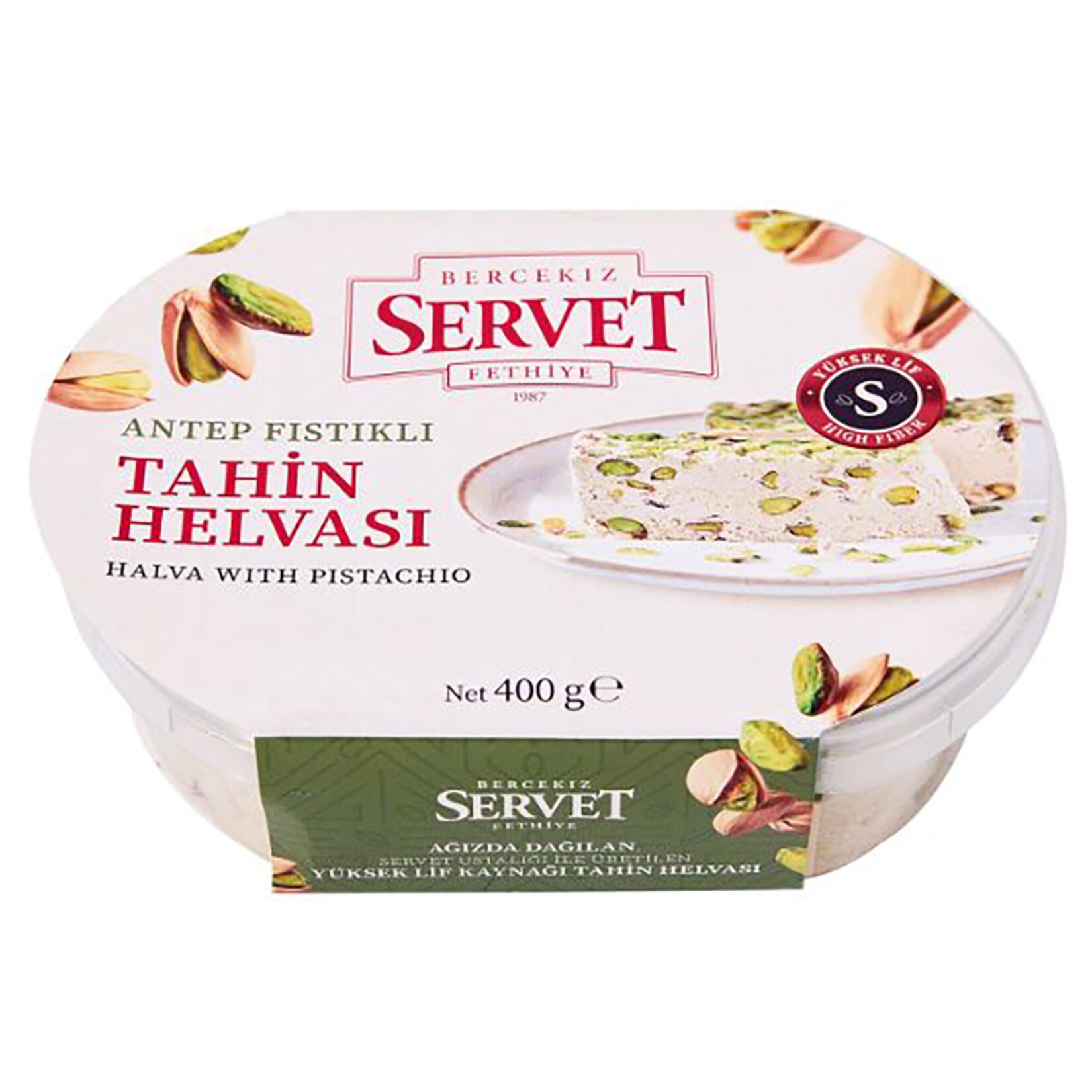 Servet Şekerleme Antep Fıstıklı Tahin Helvası 400 Gr