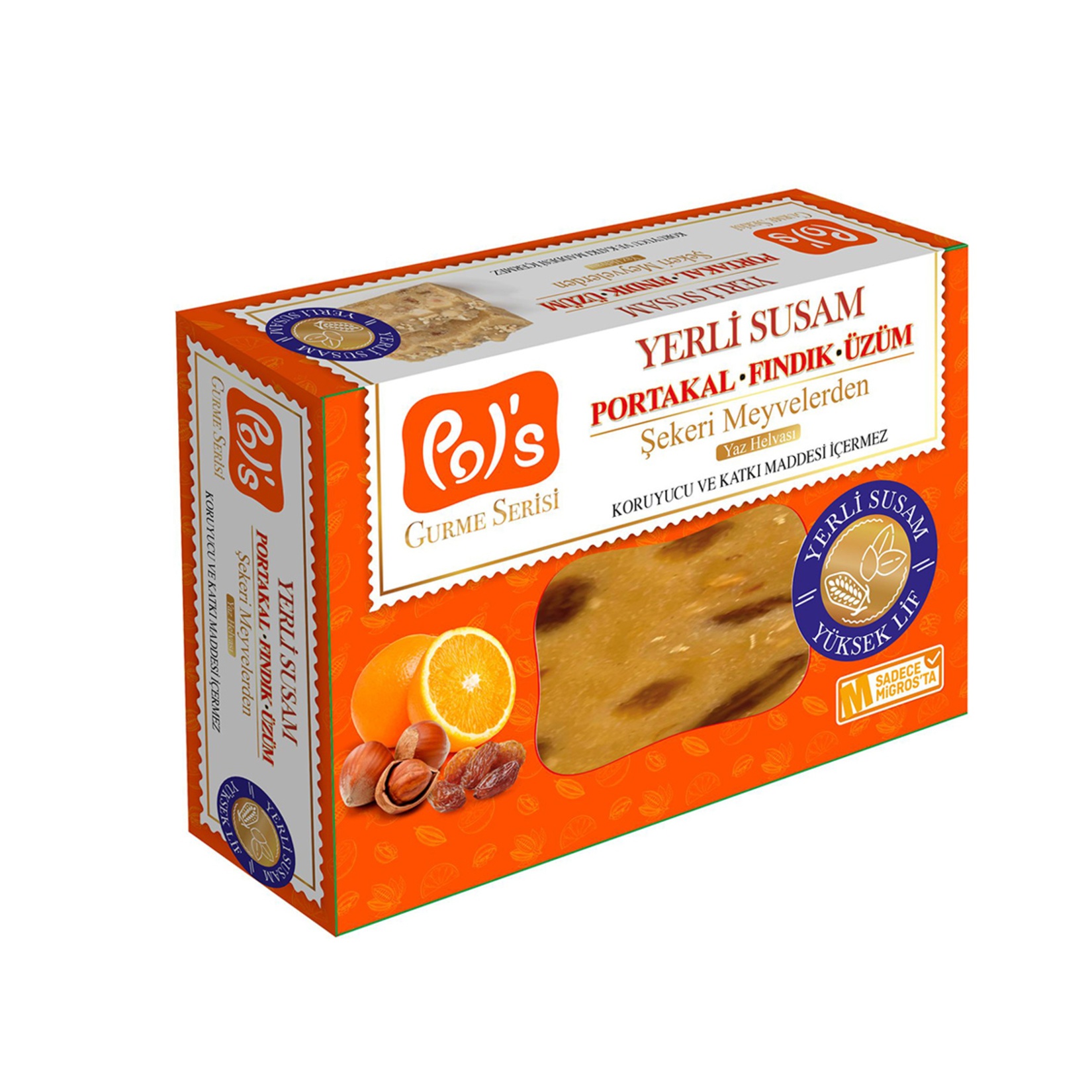 Pol's Gurme Yerli Susam Portakal Fındık Üzüm Yaz Helvası 350 Gr