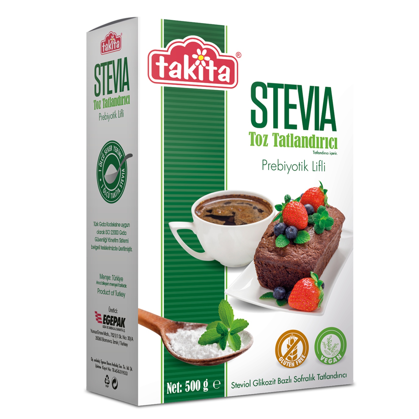 Takita Stevia Prebiyotik Lifli Tatlandırıcı 500 Gr