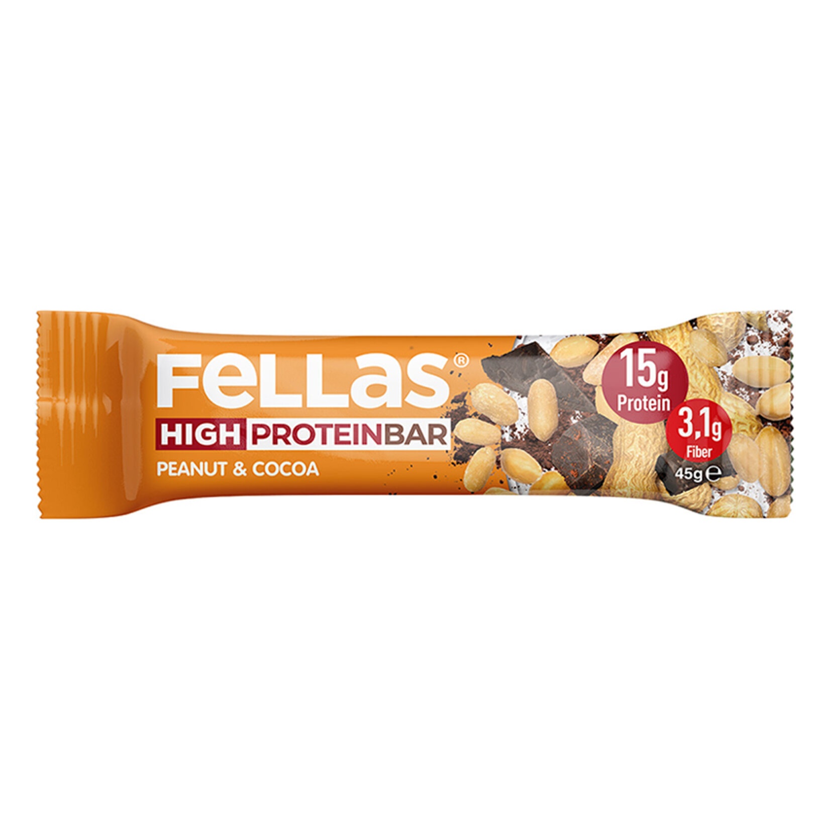 Fellas Yer Fıstığı Kakao Ve Cevizli Yüksek Protein Bar 45 Gr
