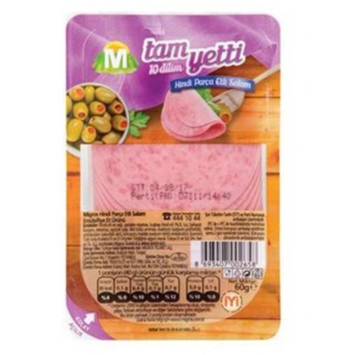 Migros Tam Yetti Hindi Parça Etli Salam 60 Gr