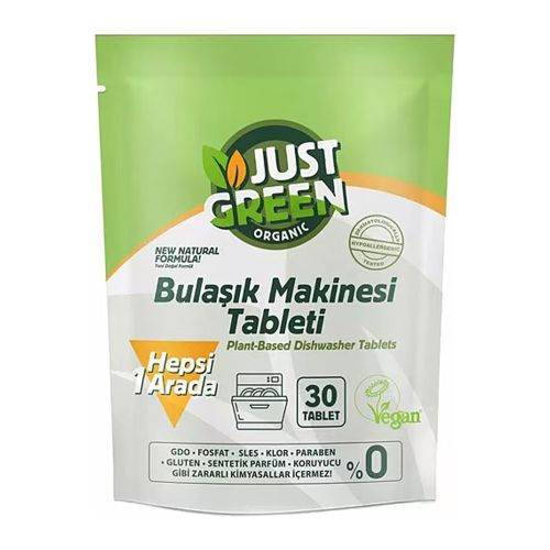 Just Green Organic Bulaşık Makinesi Tableti 30 Adet