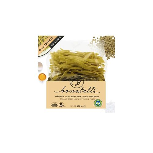 Bonatelli Organik Yeşil Mercimek Çubuk Makarna 400 Gr
