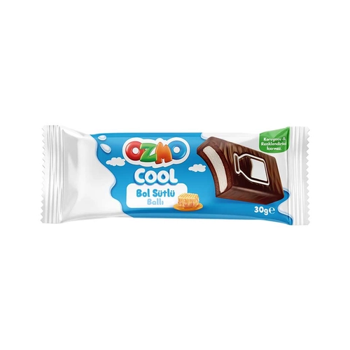 Ozmo Cool Bol Sütlü Ballı Krema Dolgulu Çikolata Kaplamalı Kek 30 Gr
