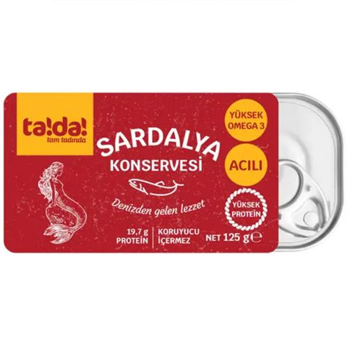 Tada Acılı Sardalya Konservesi 125 Gr