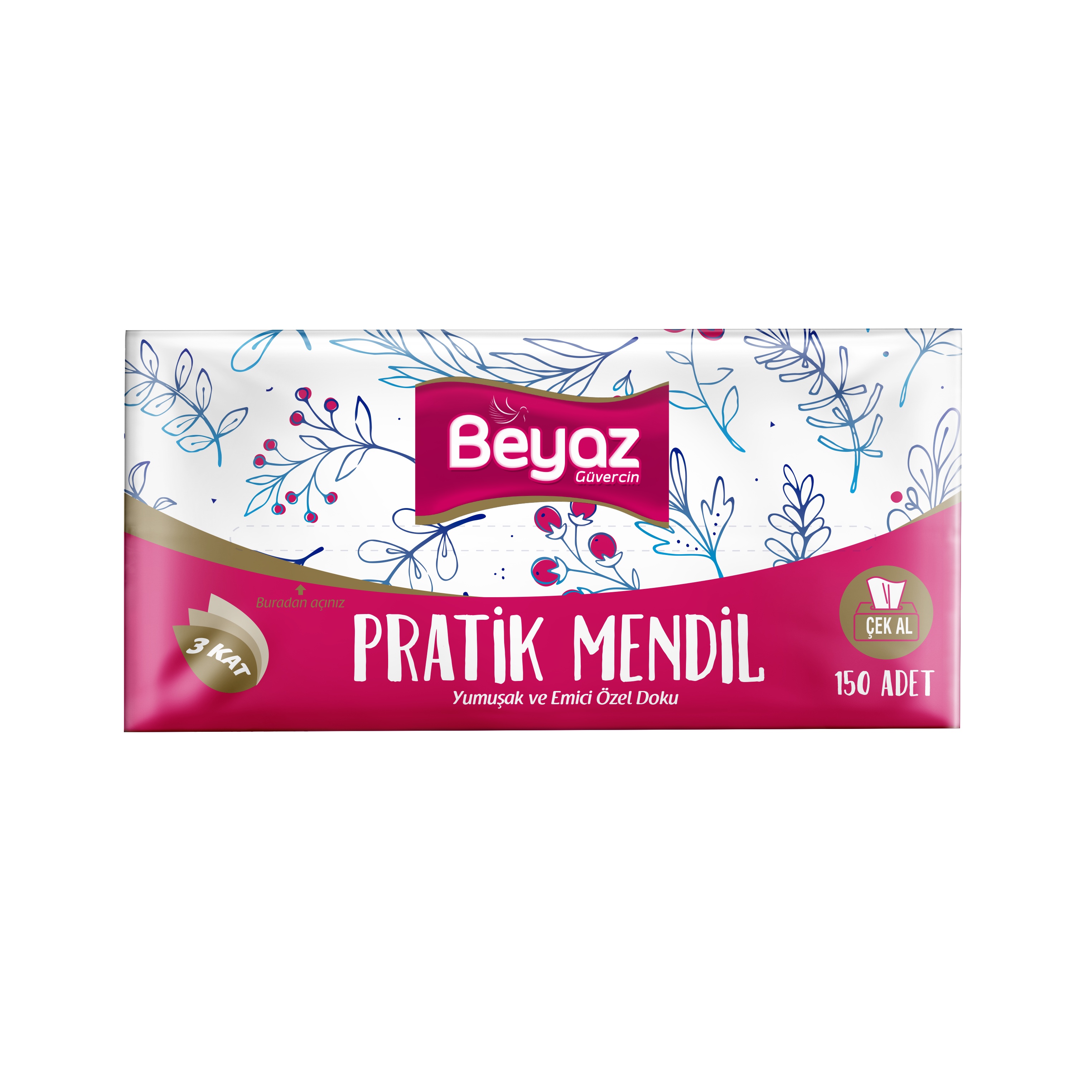 Beyaz Güvercin Pratik Mendil 150 Adet