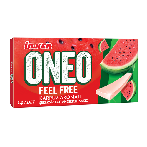 Oneo Feel Free Karpuz Aromalı Şekersiz Sakız 27 Gr