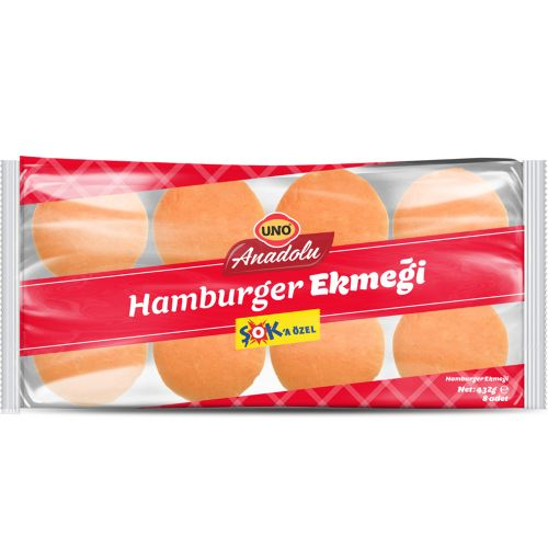 Uno Anadolu Hamburger Ekmeği 8'li 432 Gr