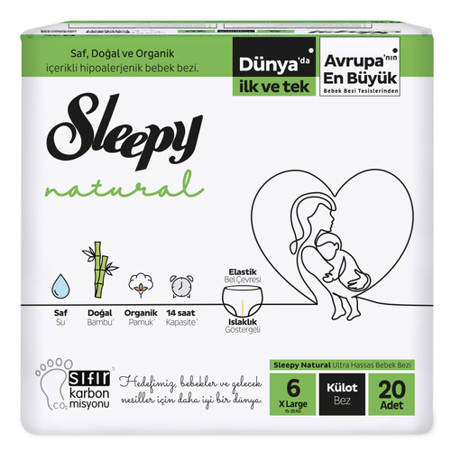 Sleepy Natural Xlarge Külot Bez 20 Adet