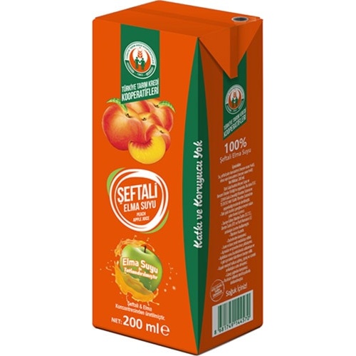Tarım Kredi %100 Şeftali Elma Suyu 200 Ml
