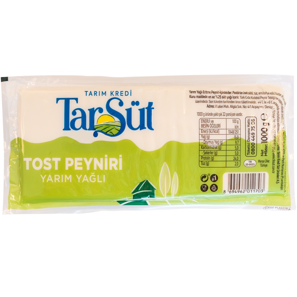 Tarsüt Yarım Yağlı Tost Peyniri 1 Kg