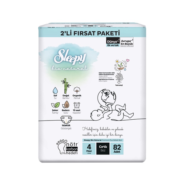 Sleepy Bio Natural 2'li Fırsat Maxi 82 Adet