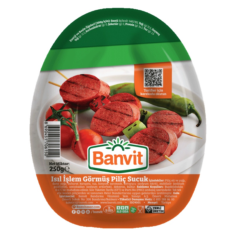 Banvit Vakumlu Piliç Sucuk 250 Gr