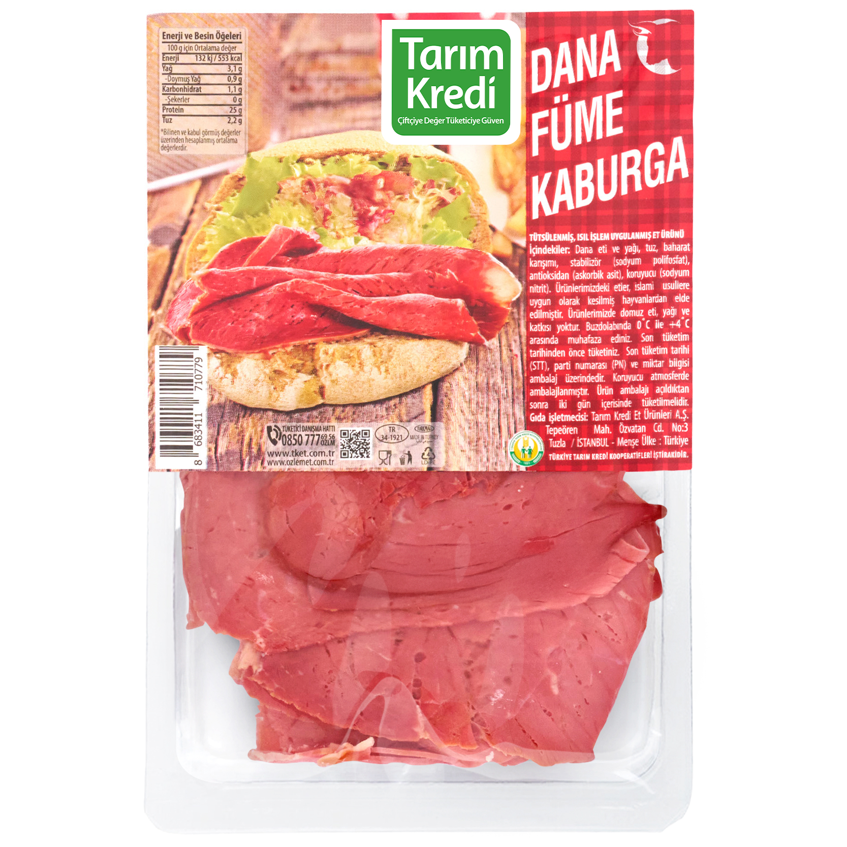 Tarım Kredi Dana Füme Kaburga 100 Gr