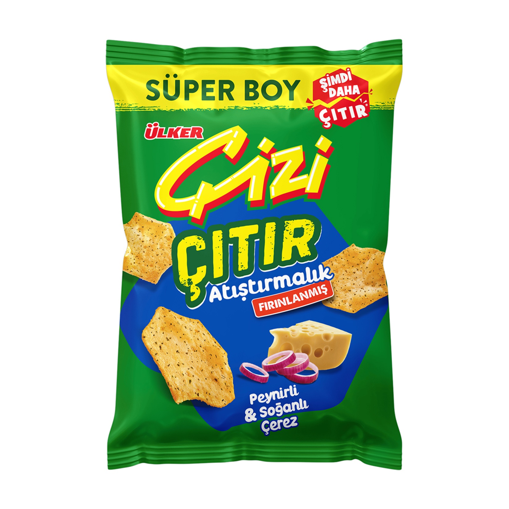 Ülker Çizi Çıtır Peynir Ve Soğan Aromalı Kraker Süper Boy 120 Gr