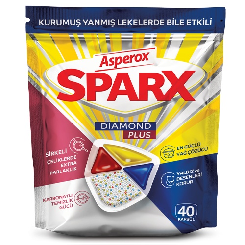 Asperox Sparx Diamond Plus Bulaşık Makinesi Kapsülü 40 Adet