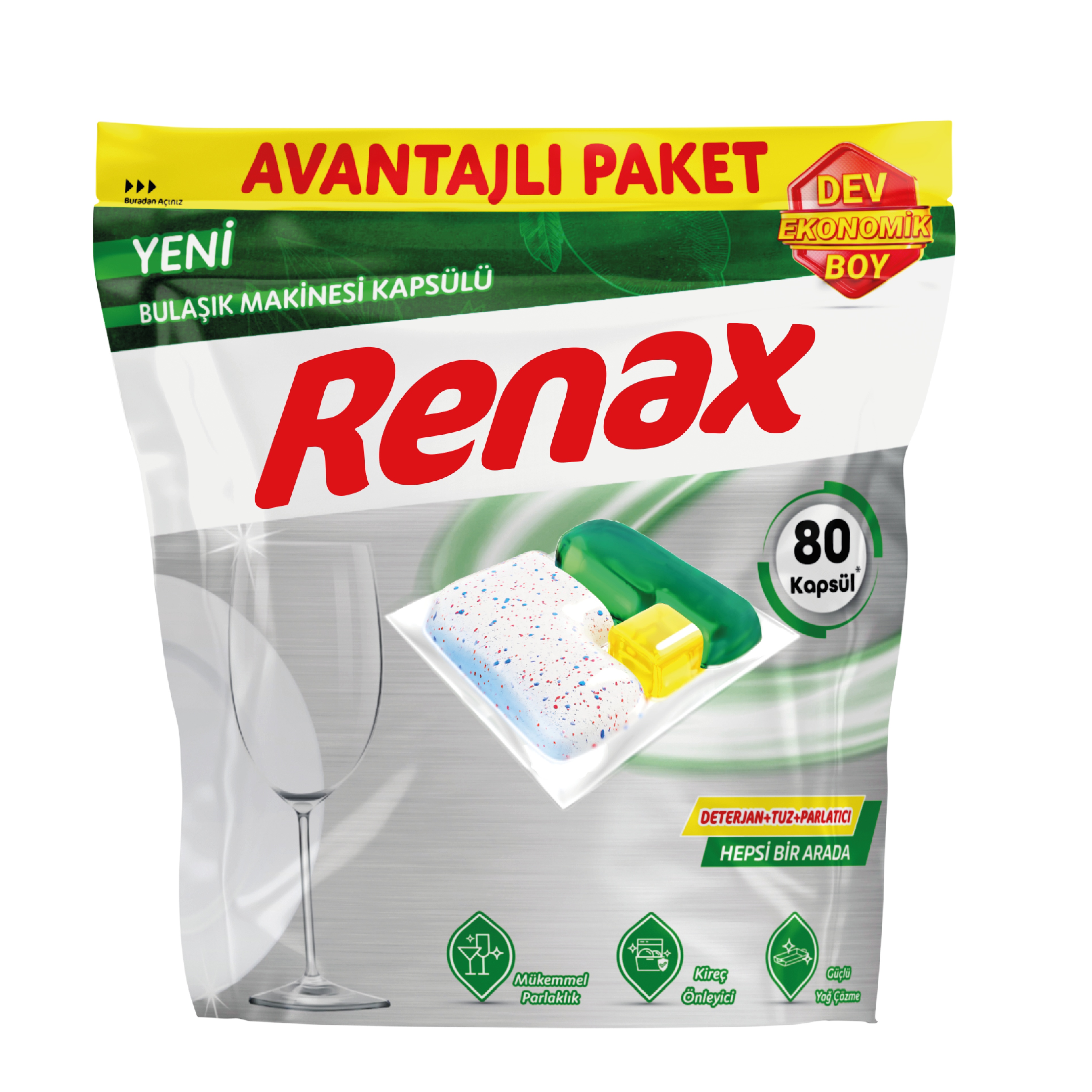 Renax Bulaşık Makinesi Kapsülü 80 Adet