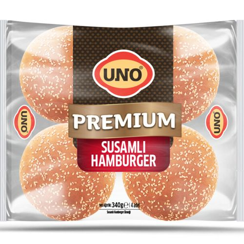 Uno Premium Susamlı Büyük Hamburger Ekmeği 4 Adet