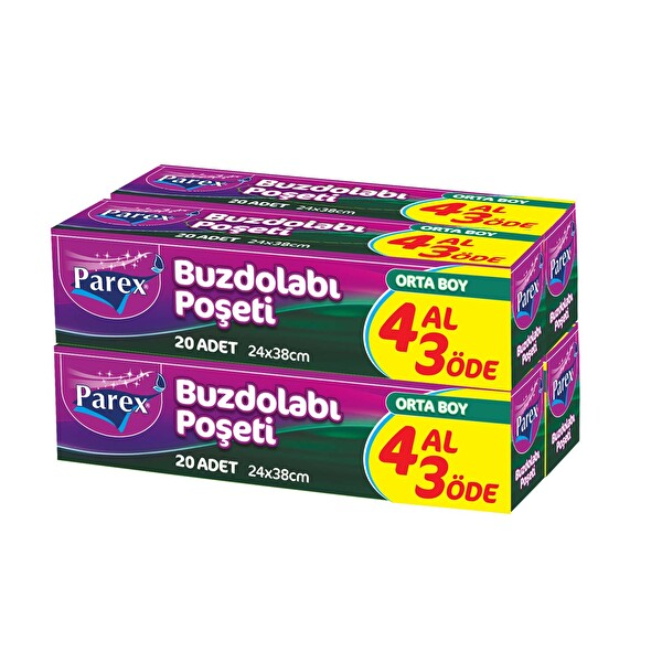 Parex Orta Boy Buzdolabı Poşeti 4 Adet