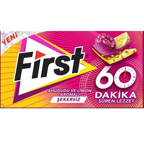 First 60 Dakika Ahududu Limon Aromalı Sakız 20 Gr
